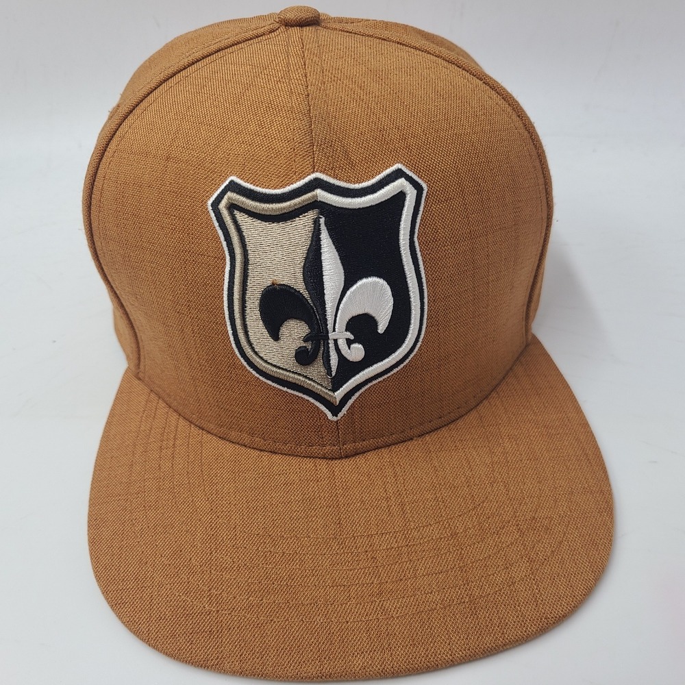 Fleur de Lis Hat Snapback‎ Mazaj Brown Black White Shield Logo New Orleans Men